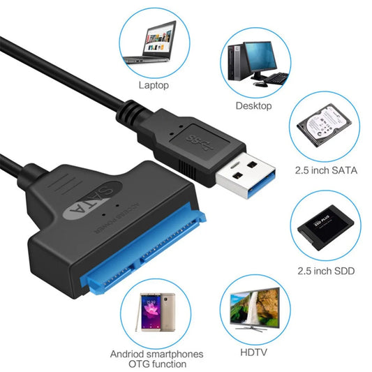 Adaptateur pour disque dur SSD HDD SATA 2.5 USB 3.0